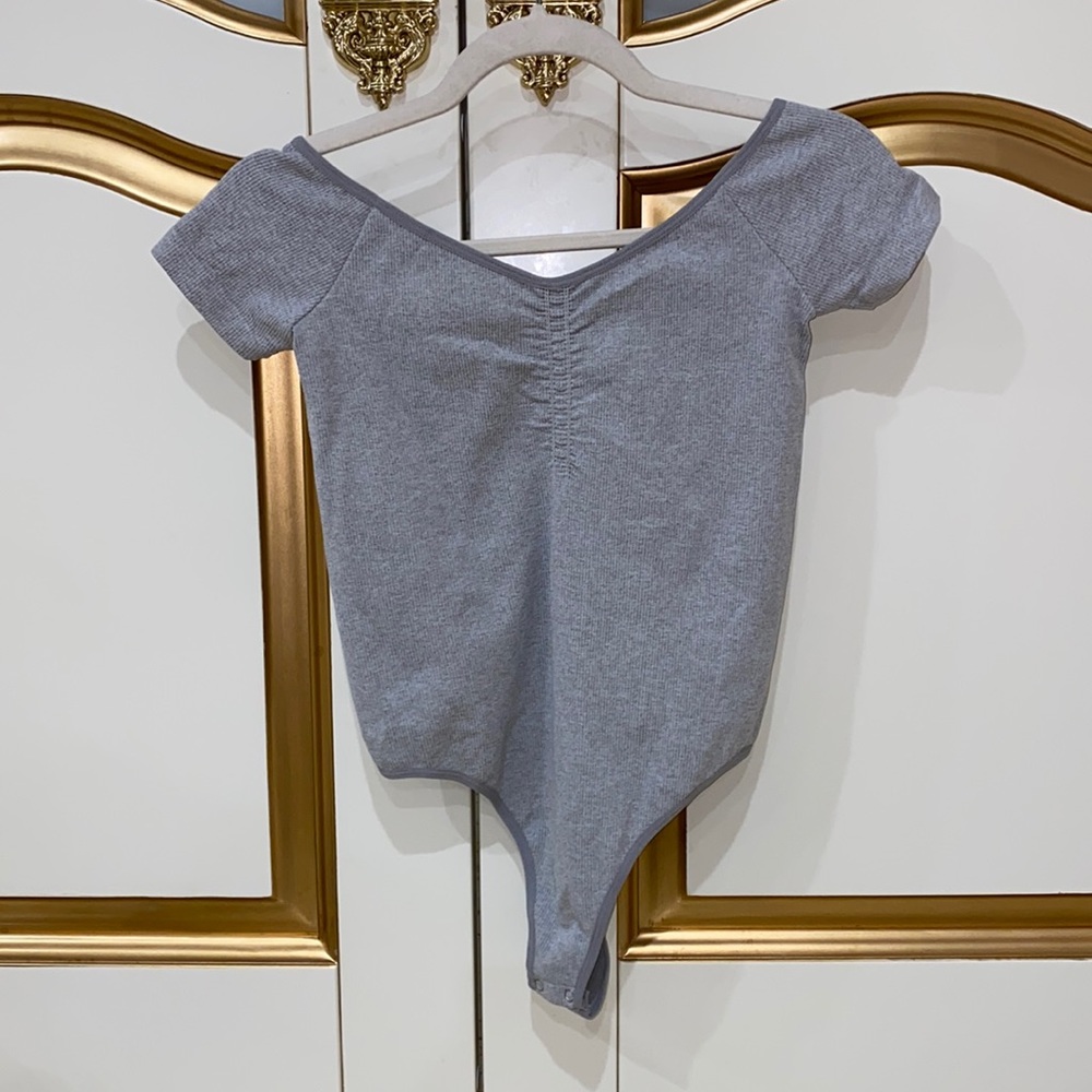 Fashion Nova Love Affair Bodysuit Heather Grey